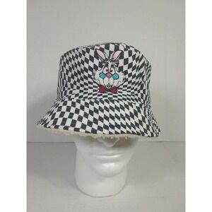 Disney Parks Alice In Wonderland Rabbit Checkered Bucket Hat Adult
